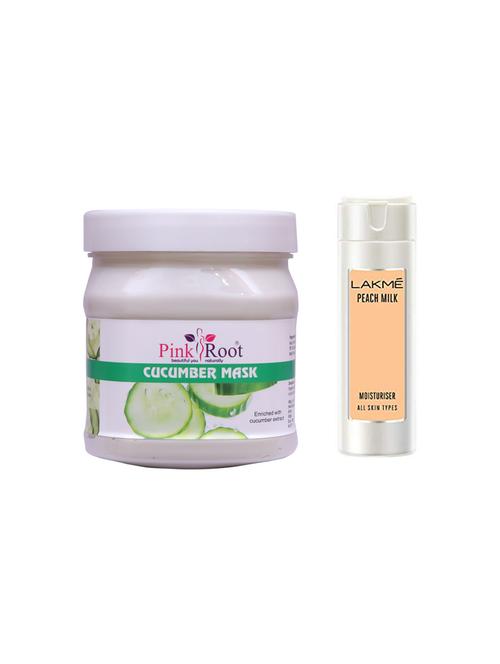 pink root cucumber mask with lakme peach milk lotion - 17385575 - Very Small Image - 1
