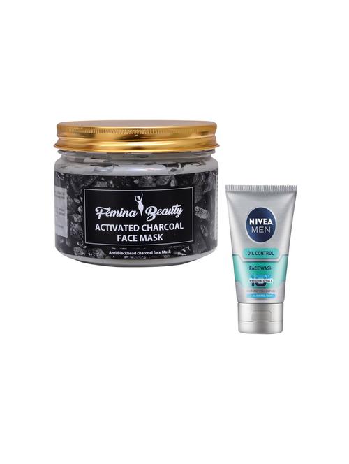 femina beauty charcoal mask with nivea oil control face wash - 17385615 - Very Small Image - 1