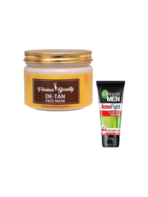 femina beauty de-tan mask with garnier acno fight face wash - 17385618 - Very Small Image - 1