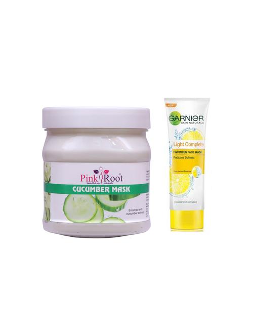 pink root cucumber mask with garnier light complete fairness face wash - 17385628 - Very Small Image - 1