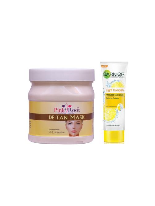 pink root de-tan mask with garnier light complete fairness face wash - 17385629 - Very Small Image - 1