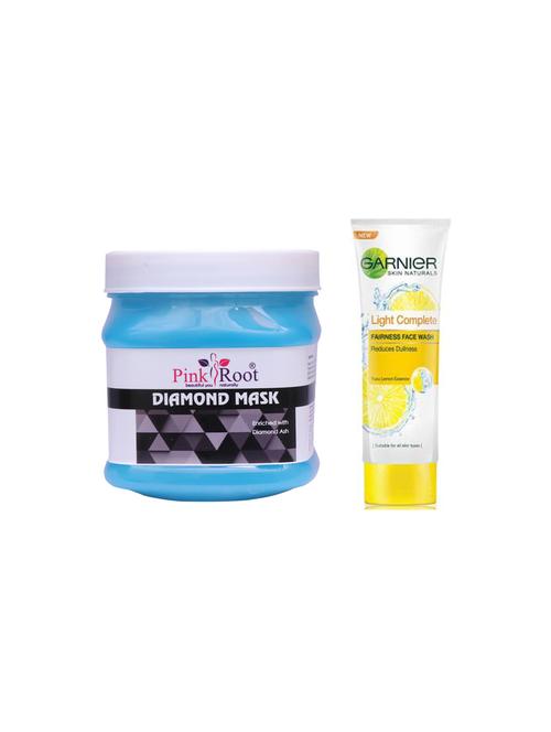 pink root diamond mask with garnier light complete fairness face wash - 17385630 - Very Small Image - 1