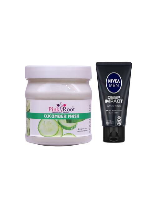 pink root cucumber mask with nivea deep impact face and beard wash - 17385650 - Very Small Image - 1