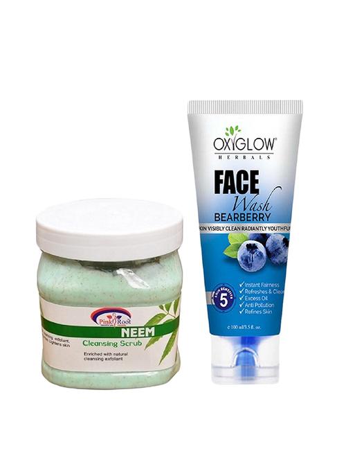 pink root neem scrub 500ml with oxyglow bearberry face wash - 17385689 - Very Small Image - 1
