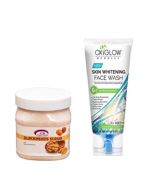 pink root bleackheads scrub 500ml with oxyglow skin whitening face wash - 17385728 - Very Small Image - 1