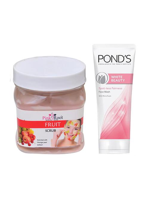 pink root fruit scrub 500g with pond's white beauty facewash - 17385762 - Very Small Image - 1