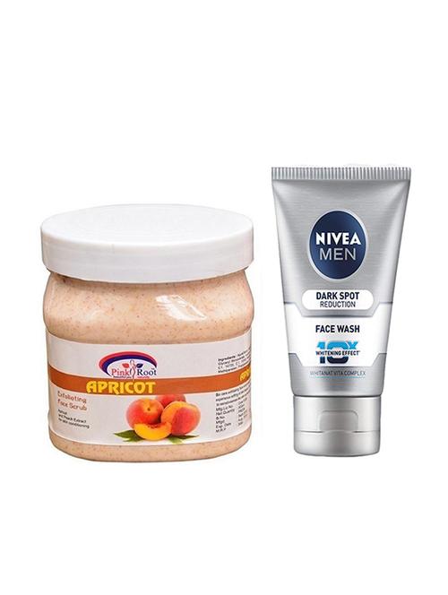 pink root apricot scrub 500ml with nivea men dark spot reduction face wash - 17385808 - Very Small Image - 1