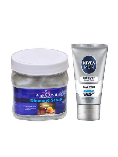 pink root diamond scrub 500ml with nivea men dark spot reduction face wash - 17385814 - Very Small Image - 1