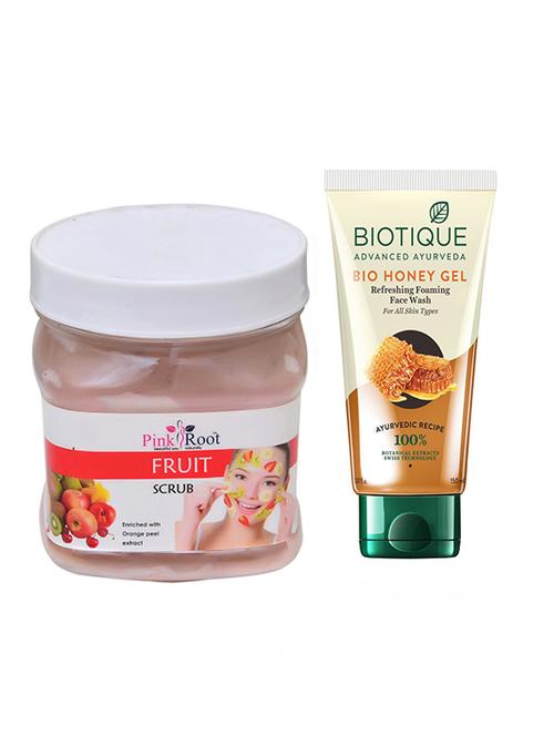 pink root fruit scrub 500g with biotique honey facewash - 17385868 - Very Small Image - 1