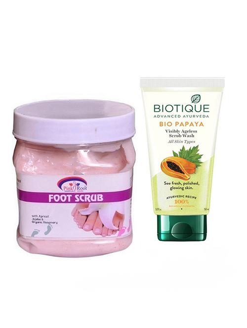 pink root foot scrub 500g with biotique papaya facewash - 17385894 - Very Small Image - 1