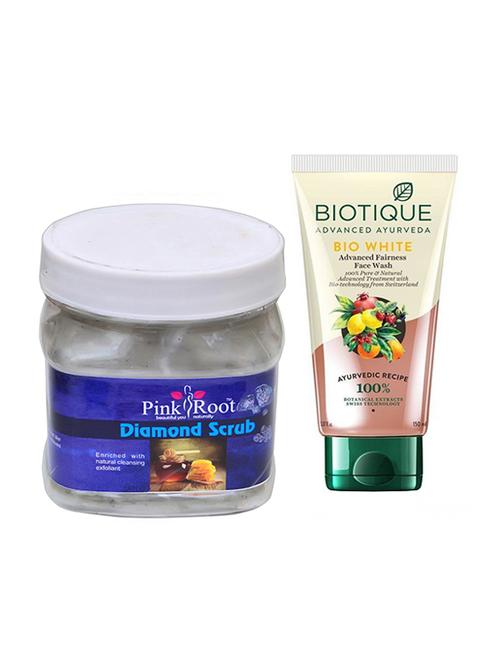pink root diamond scrub 500g with biotique white fairness facewash - 17385919 - Very Small Image - 1