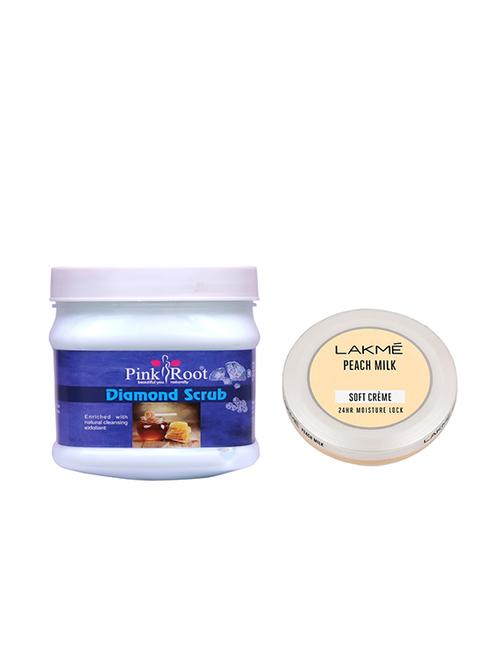 pink root diamond scrub with lakme peach milk soft creme - 17385995 - Very Small Image - 1