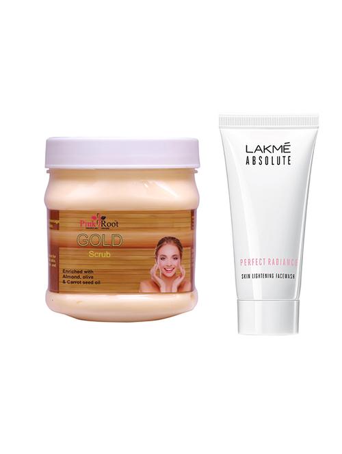 pink root gold scrub 500gm with lakme absolute face wash - 17386028 - Very Small Image - 1