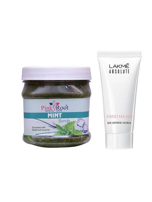 pink root herbal mint scrub 500gm with lakme absolute face wash - 17386030 - Very Small Image - 1