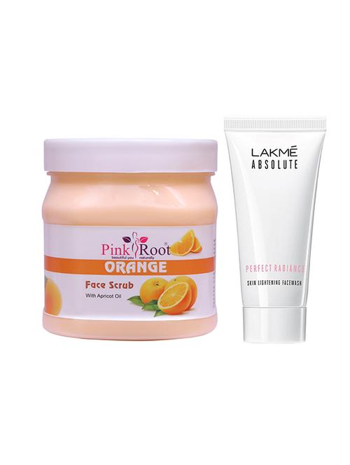 pink root orange scrub 500gm with lakme absolute face wash - 17386032 - Very Small Image - 1