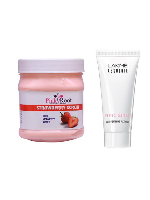 pink root strawberry scrub 500gm with lakme absolute face wash - 17386037 - Very Small Image - 1