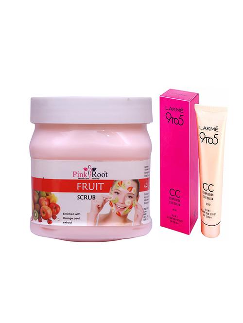 pink root fruit scrub with lakme 9to5 cc cream - 17386052 - Very Small Image - 1