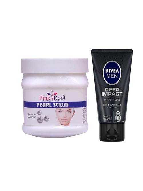 pink root pearl scrub with nivea deep impact face and beard wash - 17386154 - Very Small Image - 1