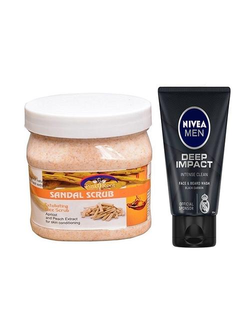 pink root sandal scrub with nivea deep impact face and beard wash - 17386156 - Very Small Image - 1