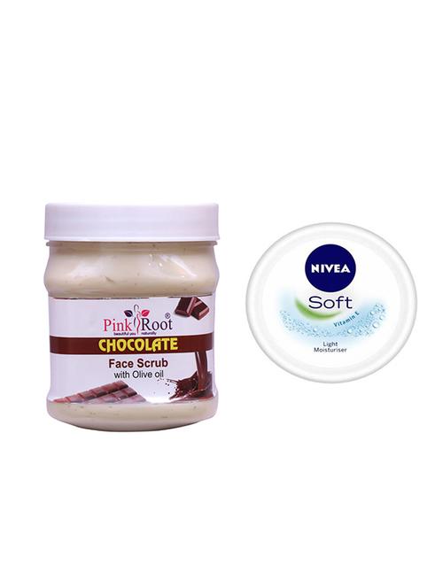 pink root chocolate scrub with nivea soft vitamin e cream 100ml - 17386164 - Very Small Image - 1