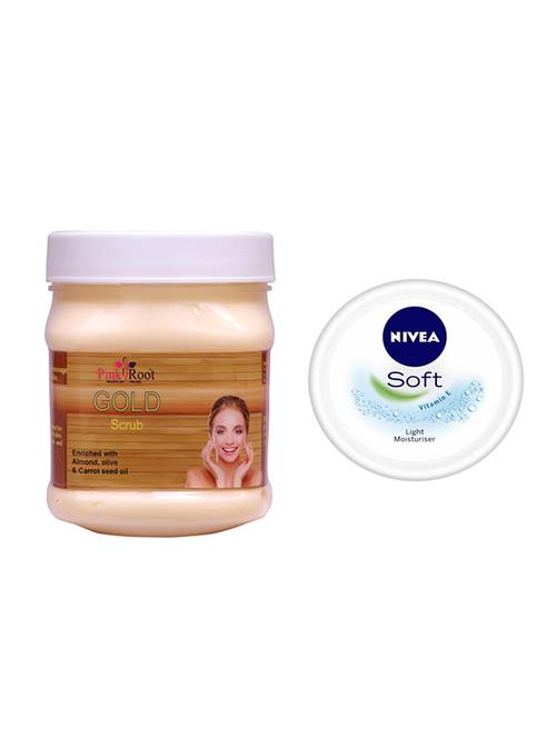 pink root gold scrub with nivea soft vitamin e cream 100ml - 17386173 - Very Small Image - 1