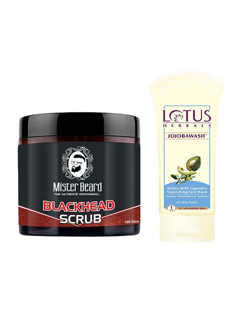 mister beard blackhead scrub with lotus jojoba active milli capsules nourishing face wash - 17386192 - Very Small Image - 1