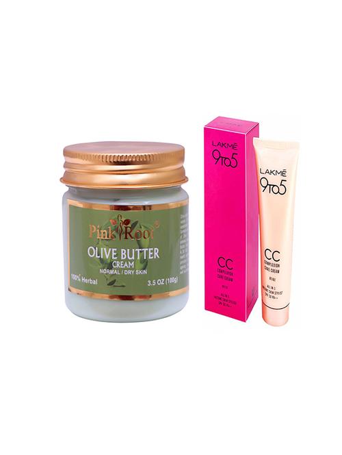 pink root olive butter cream 100gm with lakme 9to5 cc cream - 17386253 - Very Small Image - 1