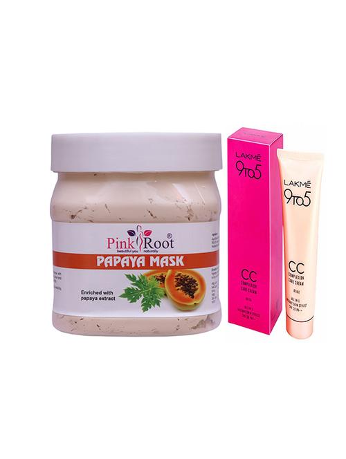 pink root papaya mask with lakme 9to5 cc cream - 17386284 - Very Small Image - 1