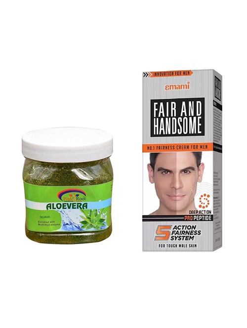 pink root aloe vera scrub 500ml with emami fair & handsome 30g - 17386321 - Very Small Image - 1