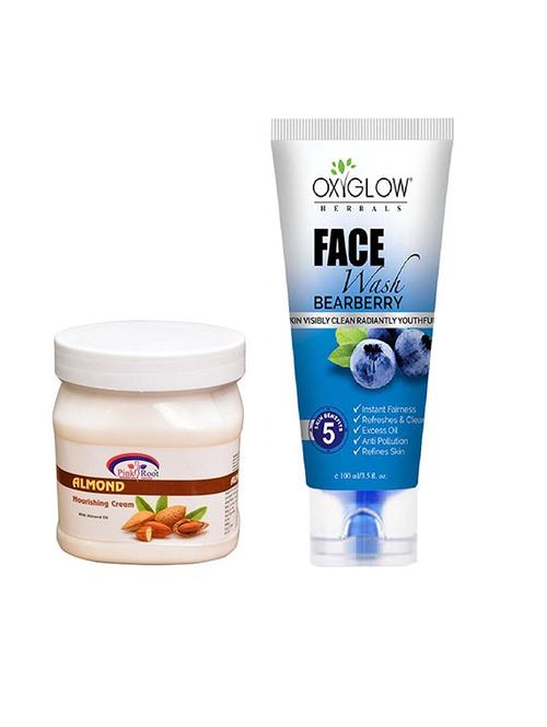 pink root almond nourishing cream 500ml with oxyglow bearberry face wash - 17386382 - Very Small Image - 1