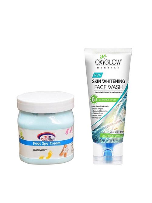 pink root foot spa cream 500ml with oxyglow skin whitening face wash - 17386410 - Very Small Image - 1