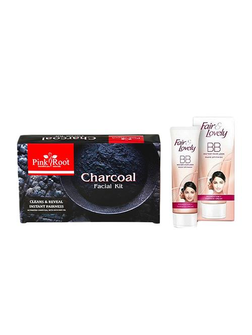 pink root charcoal facial kit 83gm with fair & lovely bb cream 40gm - 17386415 - Very Small Image - 1