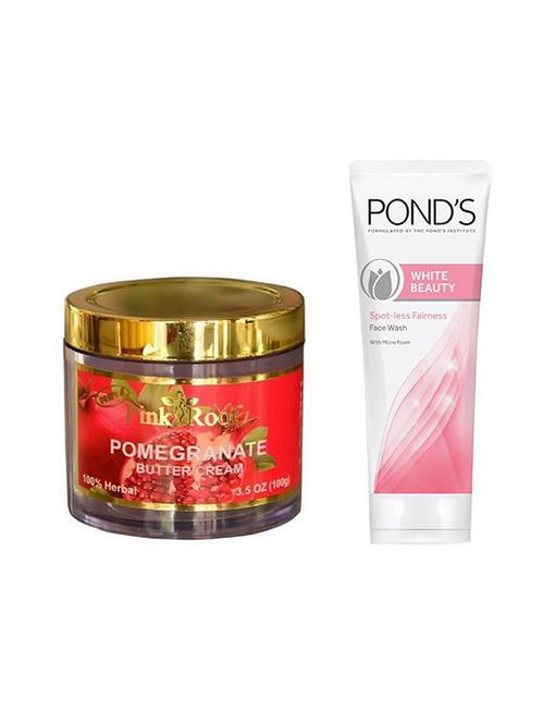 pink root pomegranate cream 100g with pond's white beauty facewash - 17386418 - Very Small Image - 1