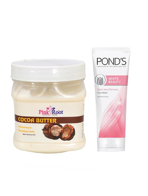 pink root cocoa butter cream 500g with pond's white beauty facewash - 17386425 - Very Small Image - 1