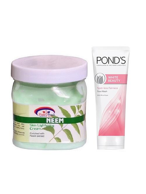 pink root neem cream 500g with pond's white beauty facewash - 17386434 - Very Small Image - 1