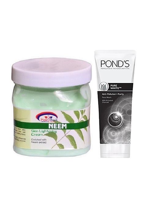 pink root neem cream 500g with pond's pure white anti pollution face wash 50g - 17386456 - Very Small Image - 1
