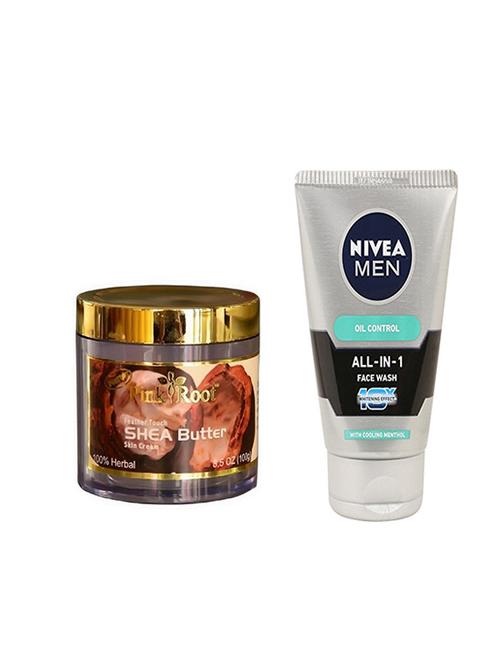 pink root shea butter cream 100g with nivea oil control face wash - 17386485 - Very Small Image - 1