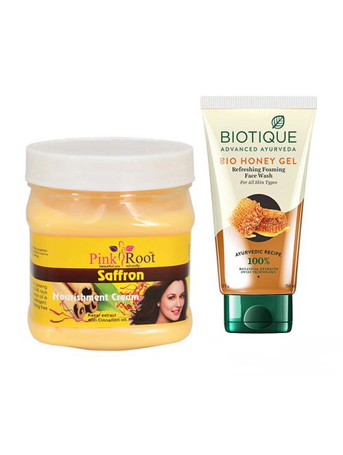 pink root saffron cream 500g with biotique honey facewash - 17386523 - Very Small Image - 1