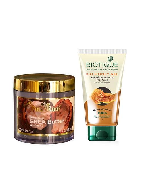 pink root shea butter cream 100g with biotique honey facewash - 17386524 - Very Small Image - 1