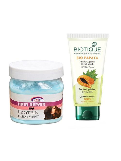 pink root hair spa cream 500g with biotique papaya facewash - 17386538 - Very Small Image - 1