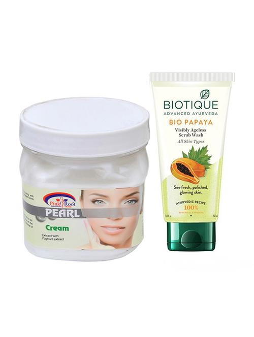 pink root pearl cream 500g with biotique papaya facewash - 17386543 - Very Small Image - 1
