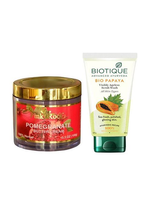 pink root pomegranate cream 100g with biotique papaya facewash - 17386544 - Very Small Image - 1