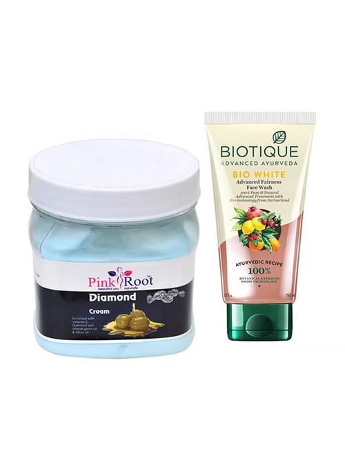 pink root diamond cream 500g with biotique white fairness facewash - 17386556 - Very Small Image - 1