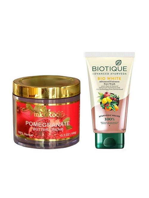 pink root pomegranate cream 100g with biotique white fairness facewash - 17386566 - Very Small Image - 1
