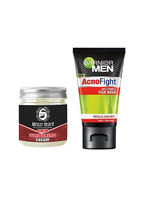 mister beard skin whitening cream 100gm with garnier acnofight anti pimple face wash - 17386571 - Very Small Image - 1