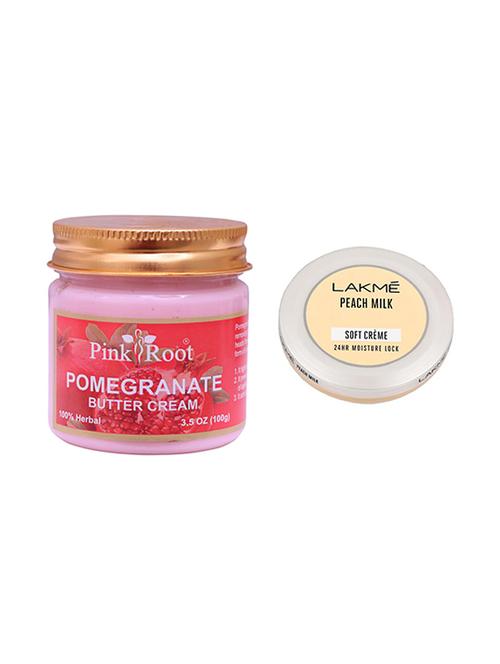 pink root pomegranate butter cream 100gm with lakme peach milk soft creme - 17386618 - Very Small Image - 1