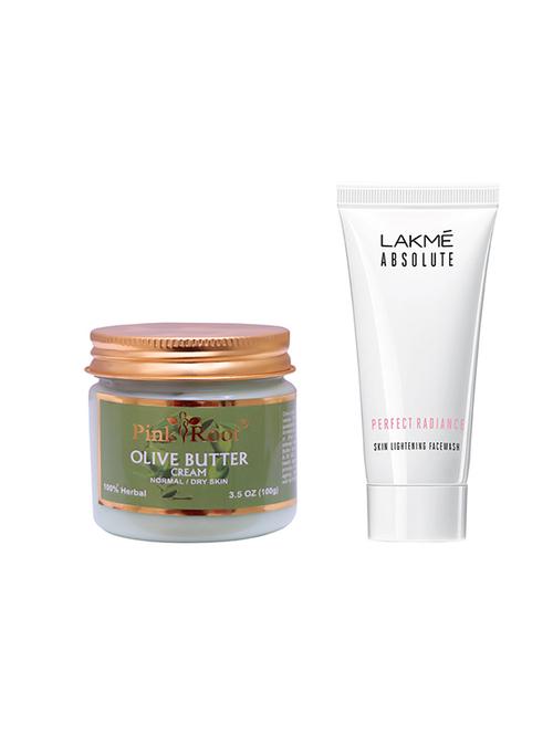 pink root olive butter cream 100gm with lakme absolute face wash - 17386620 - Very Small Image - 1