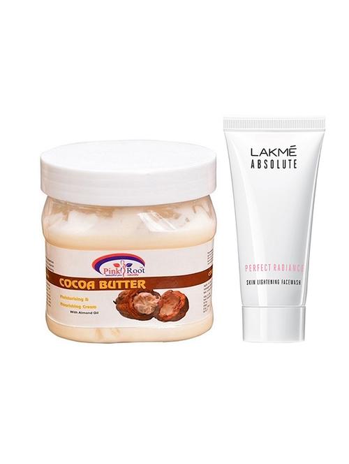 pink root cocoa butter cream 500gm with lakme absolute face wash - 17386627 - Very Small Image - 1