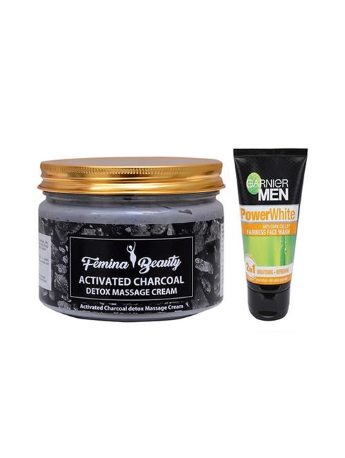 femina beauty charcoal cream with garnier power white face wash - 17386644 - Very Small Image - 1