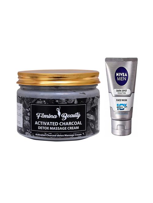 femina beauty charcoal cream with nivea dark spot face wash - 17386647 - Very Small Image - 1